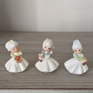 Vintage Napco Miniature Flower Girl Figurines